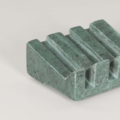 Green Marble Grooved Soap Holder
