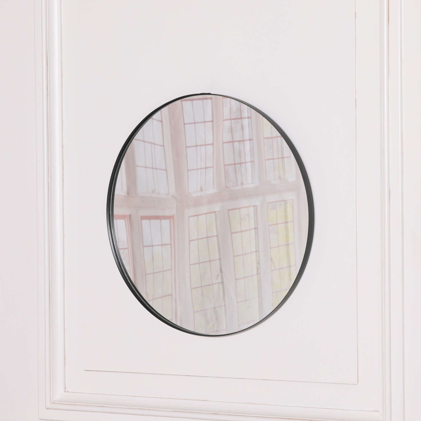 50cm Black Round Wall Mirror