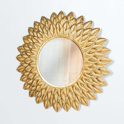 Round 48cm Sunflower Metal Wall Mirror