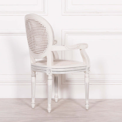 Off White Chateau Rattan Dining / Bedroom Arm Chair