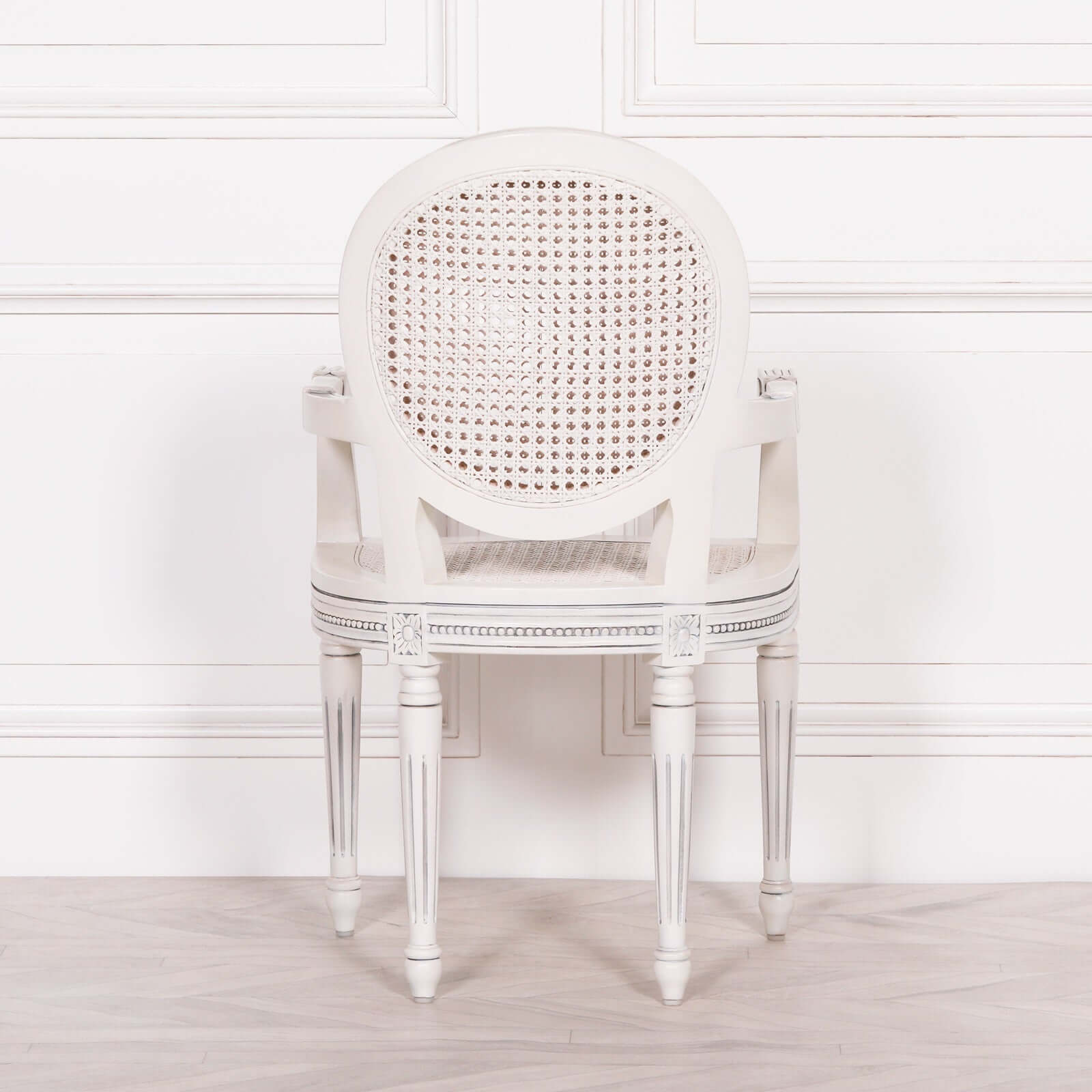 Off White Chateau Rattan Dining / Bedroom Arm Chair