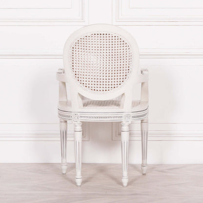 Off White Chateau Rattan Dining / Bedroom Arm Chair