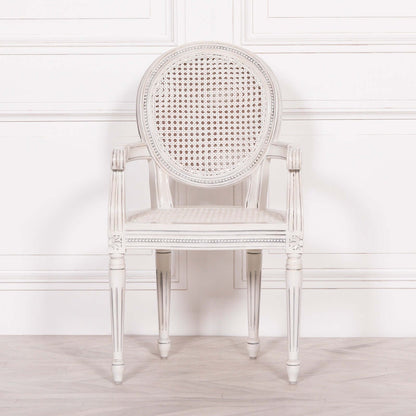 Off White Chateau Rattan Dining / Bedroom Arm Chair