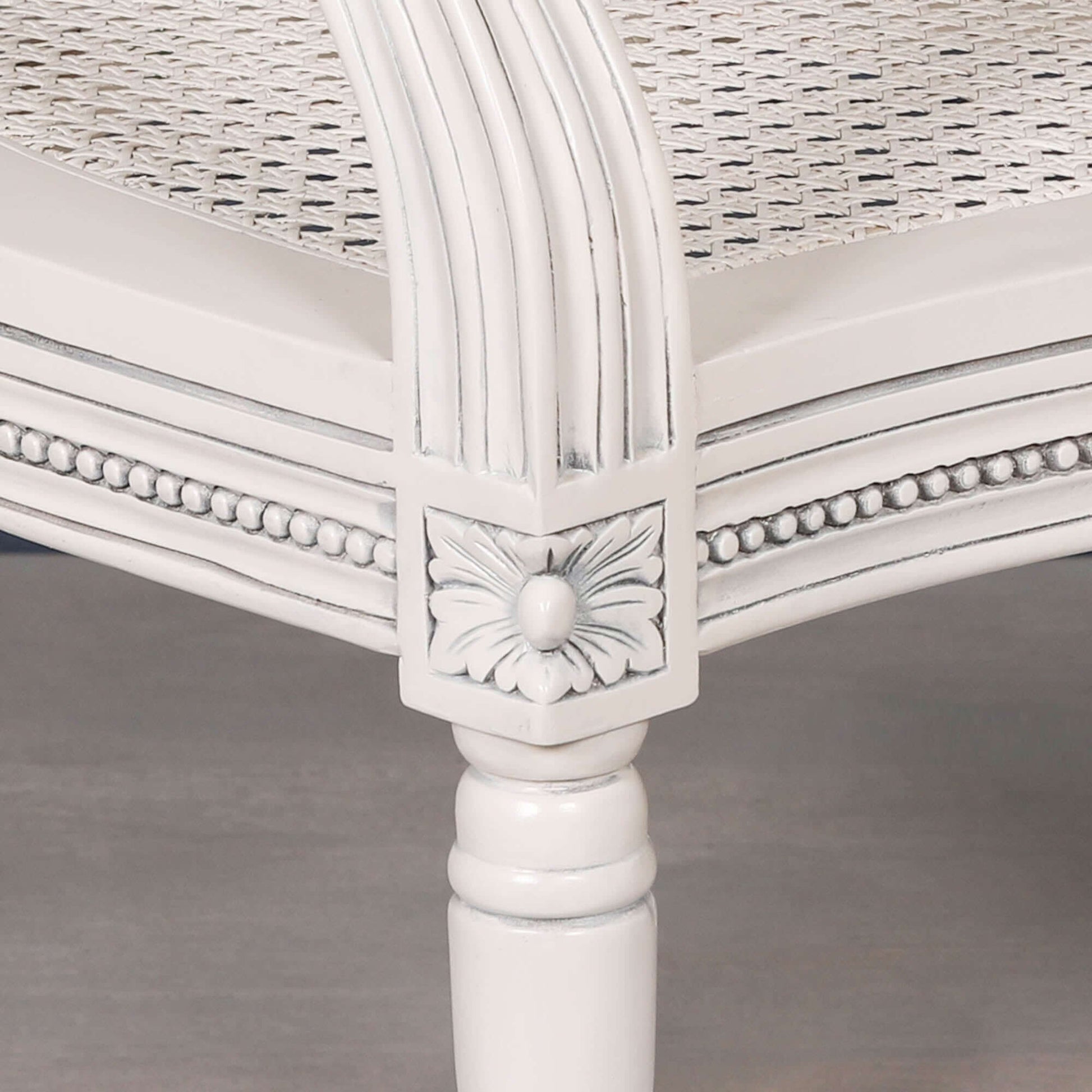 Off White Chateau Rattan Dining / Bedroom Arm Chair