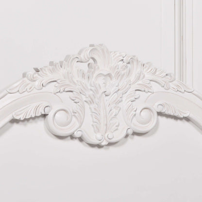 White Carved Rose Cherub King Size 5ft Bed French Chateau Style