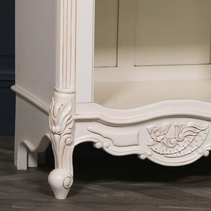 White Carved Bookcase