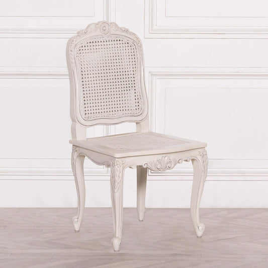 Off White Rattan Dining / Bedroom Chair