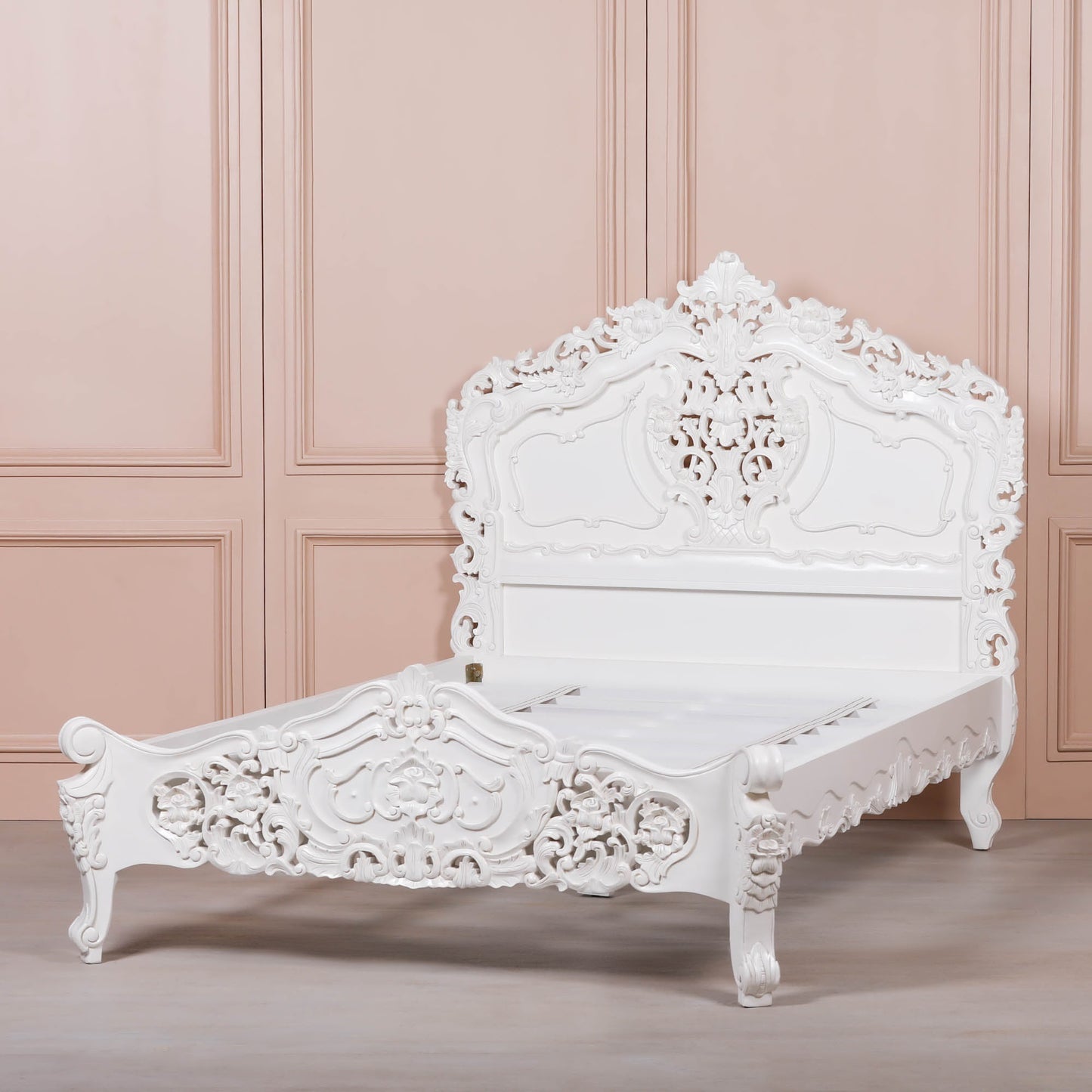 Rococo 4ft6 Double Size Carved Bed