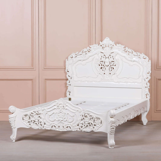 Rococo 4ft6 Double Size Carved Bed