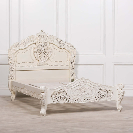 Rococo 4ft6 Double Size Carved Bed