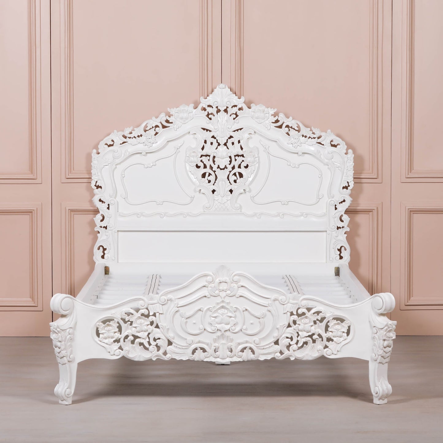 Rococo 4ft6 Double Size Carved Bed