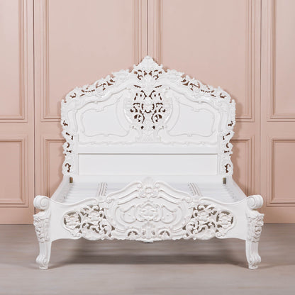 Rococo 4ft6 Double Size Carved Bed