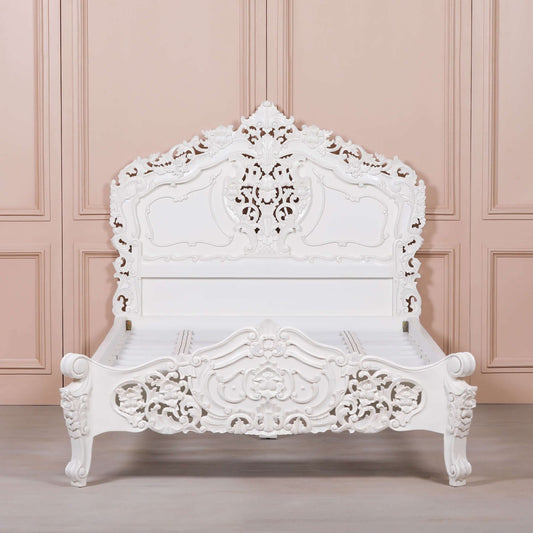 Rococo 4ft6 Double Size Carved Bed