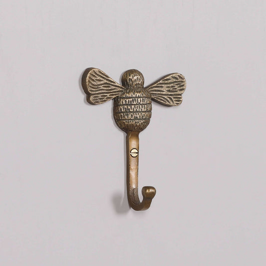 Vintage Brass Style Bee Wall Hook