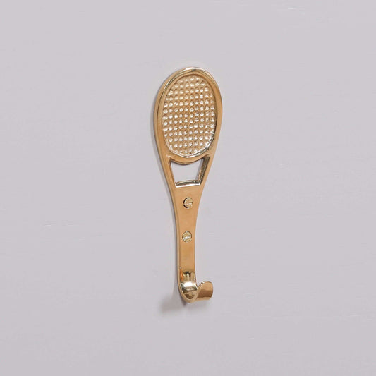 Polished Brass Tennis Racket Wall Hook