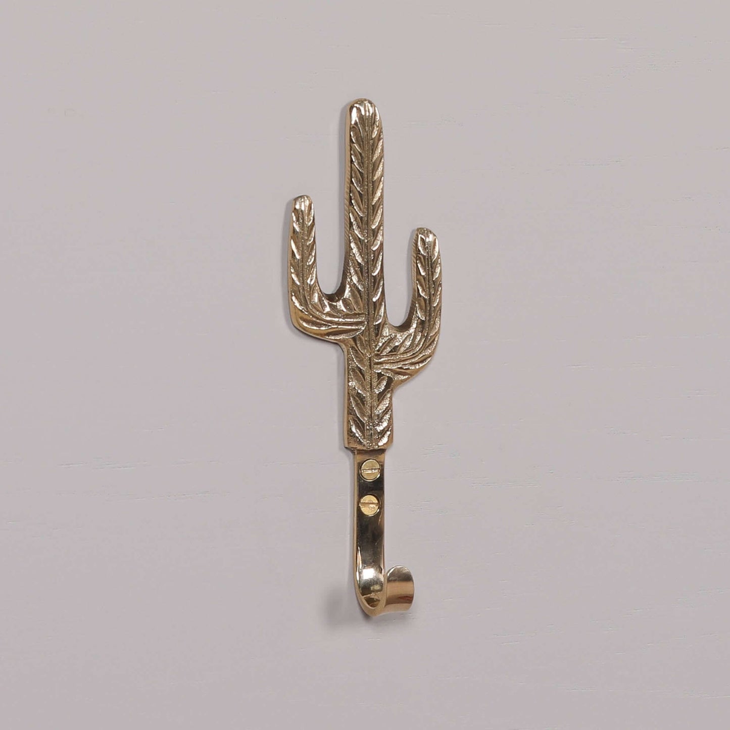 Polished Brass Cactus Wall Hook