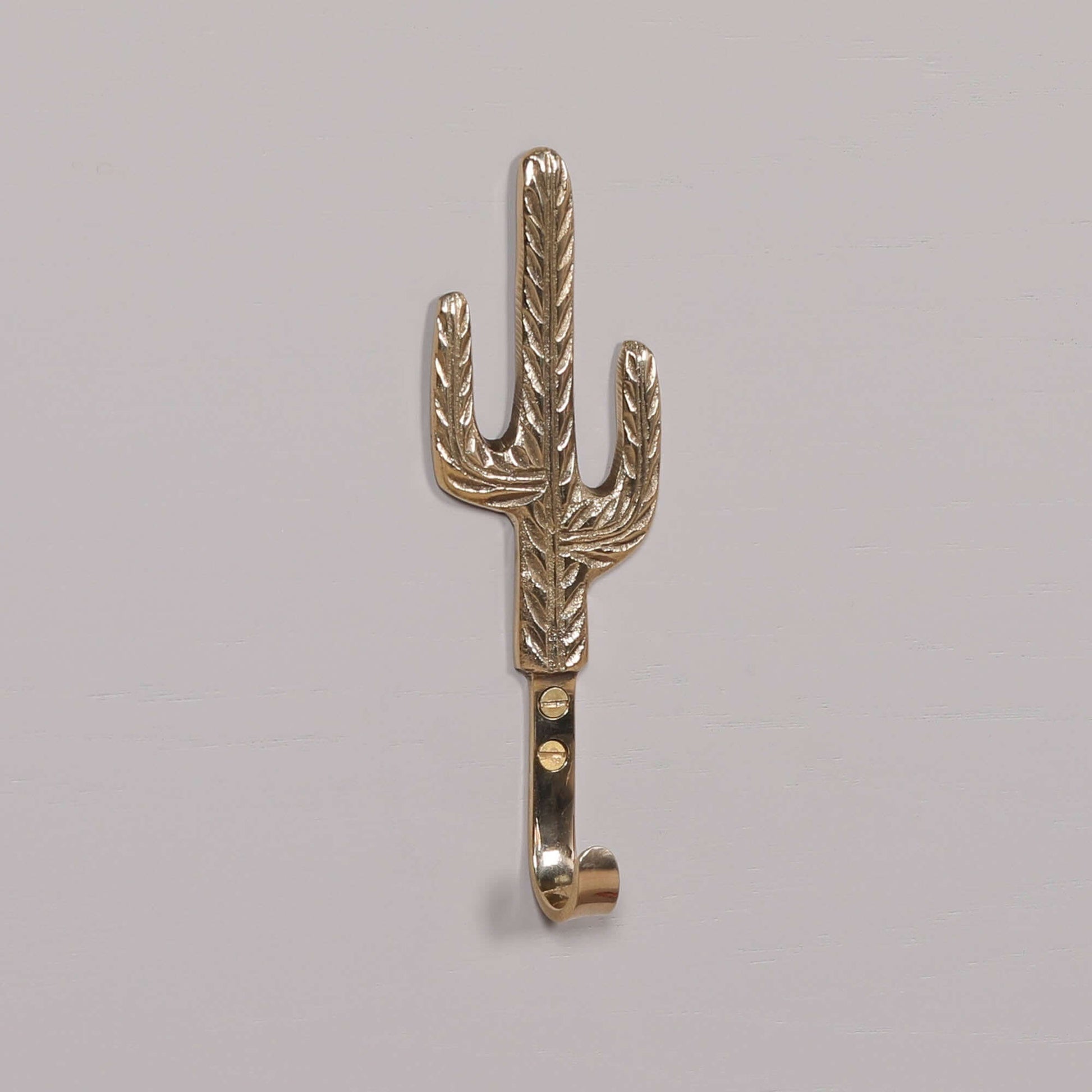 Polished Brass Cactus Wall Hook