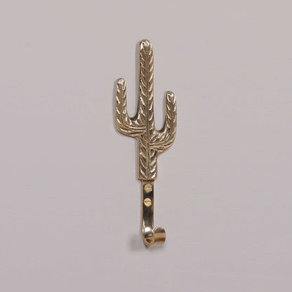 Polished Brass Cactus Wall Hook