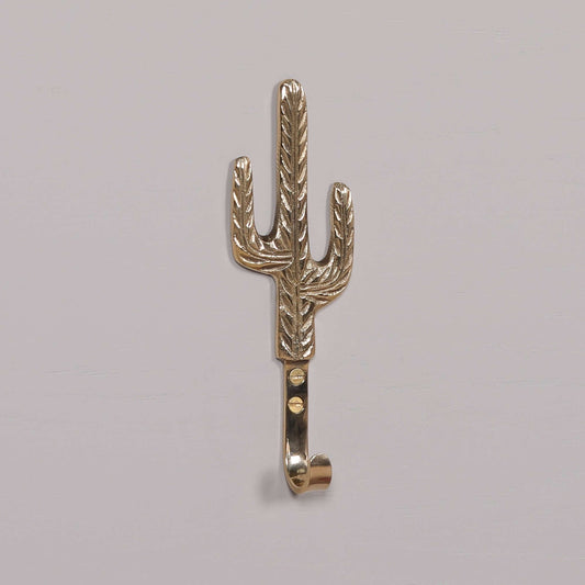 Polished Brass Cactus Wall Hook
