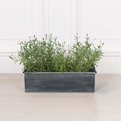 Roll Top Weathered Iron Style Metal Planter - 44cm