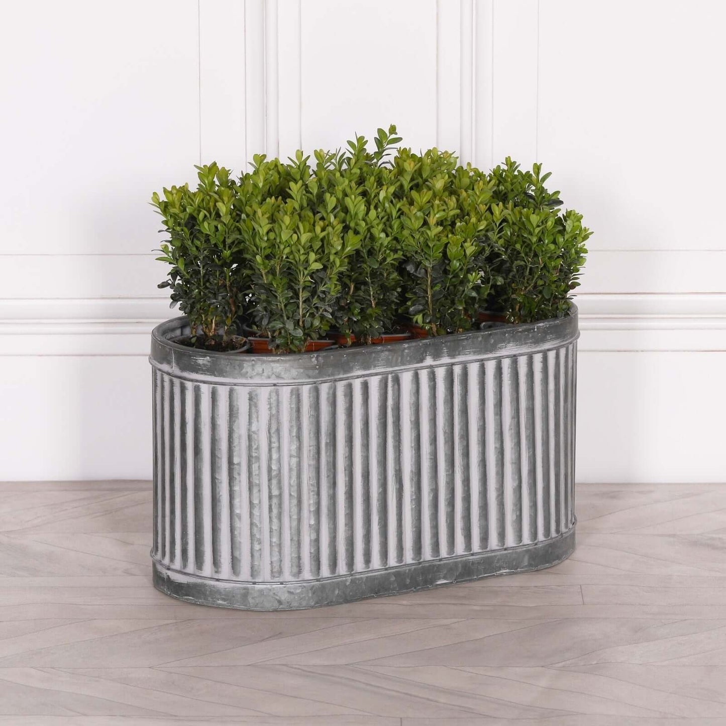 Ribbed Metal Planter - Large