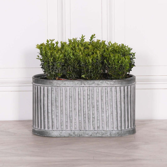 Ribbed Metal Planter - Small