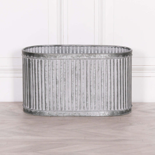 Ribbed Metal Planter - Large