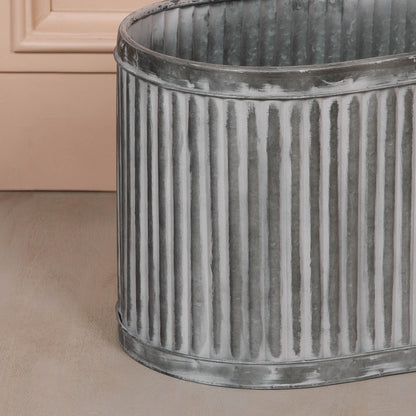 Ribbed Metal Planter - Large