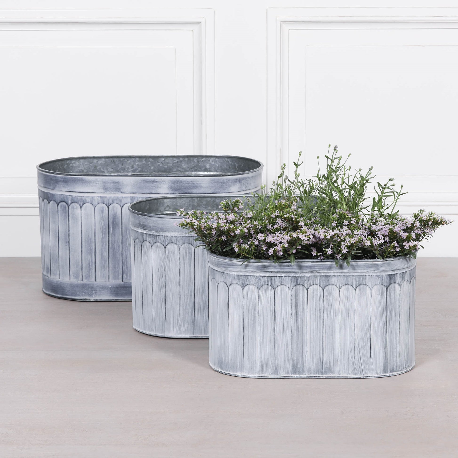 Arched Pattern Metal Planter - Large