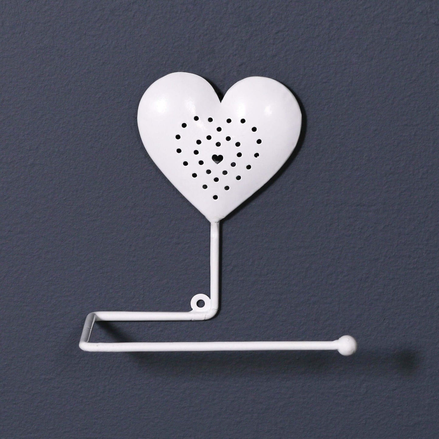 White Heart Toilet Roll Holder