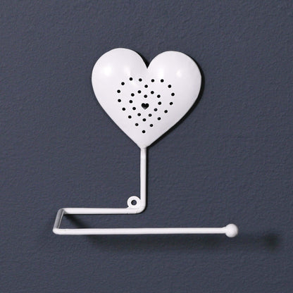 White Heart Toilet Roll Holder