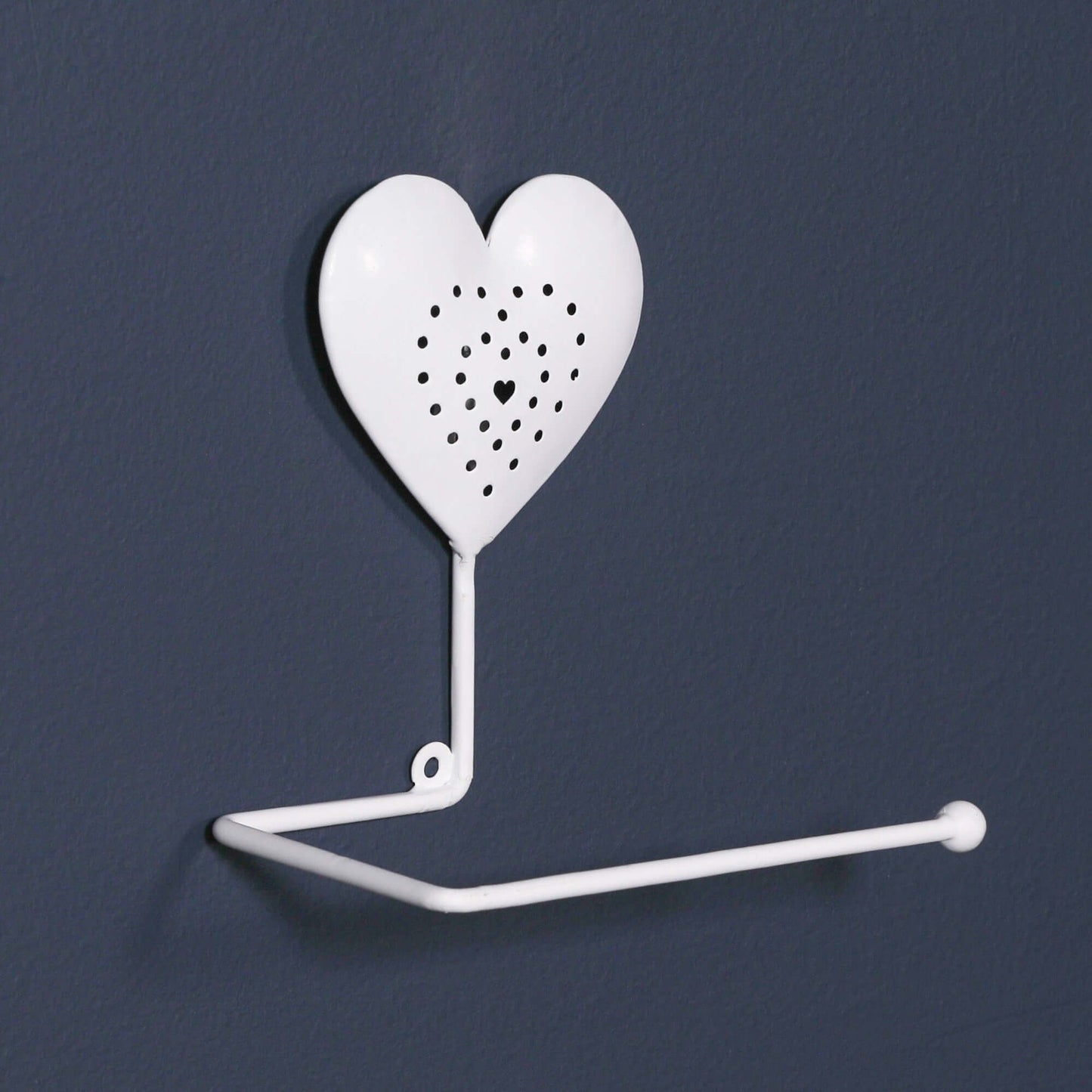 White Heart Toilet Roll Holder