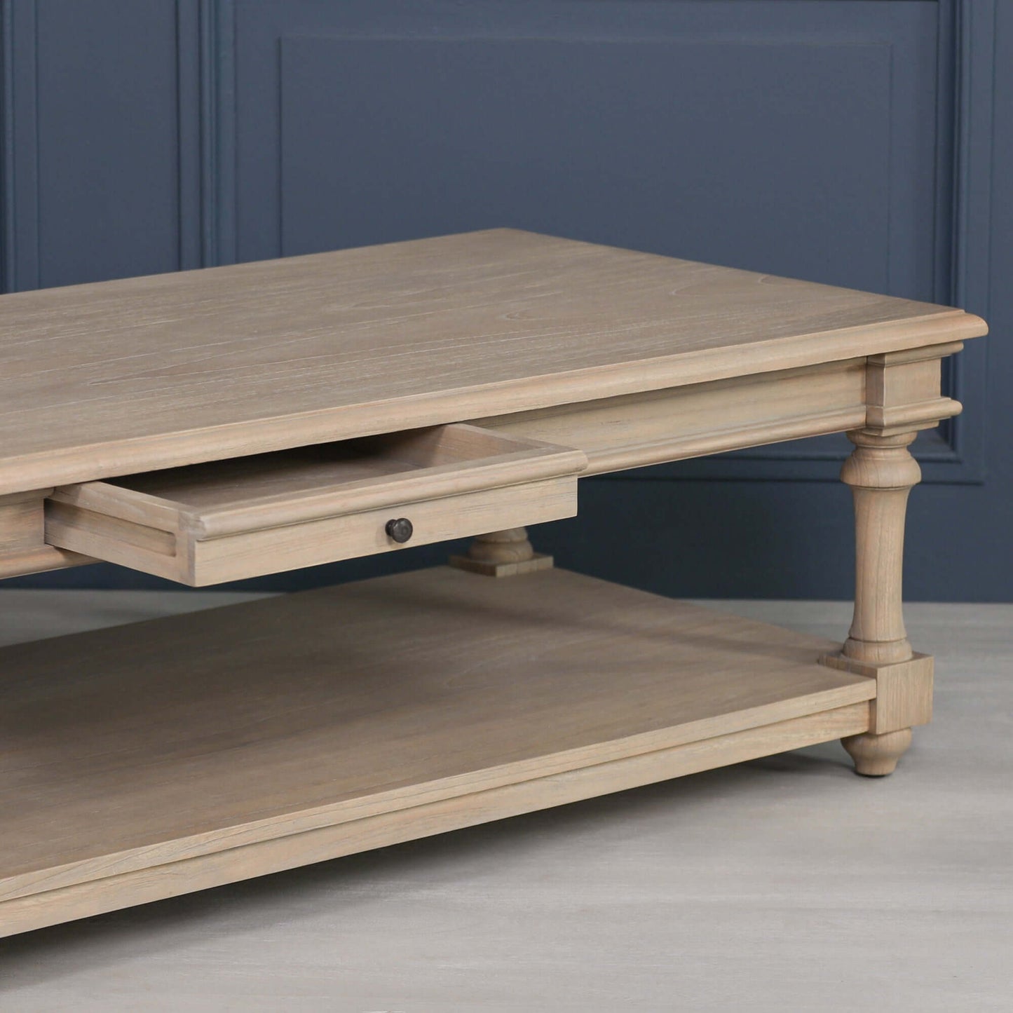 Rustic Wooden 170cm Coffee Table with Drawer