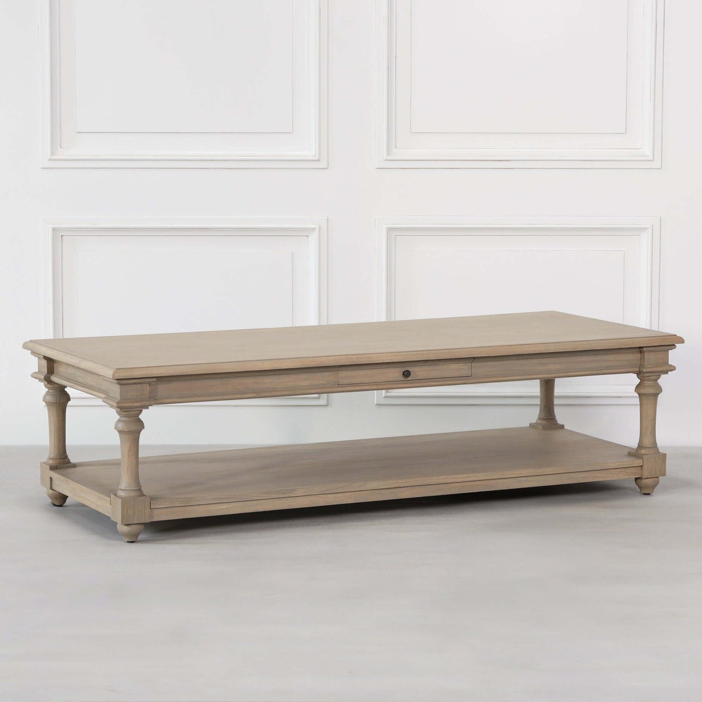 Rustic Wooden 170cm Coffee Table with Single Drawer