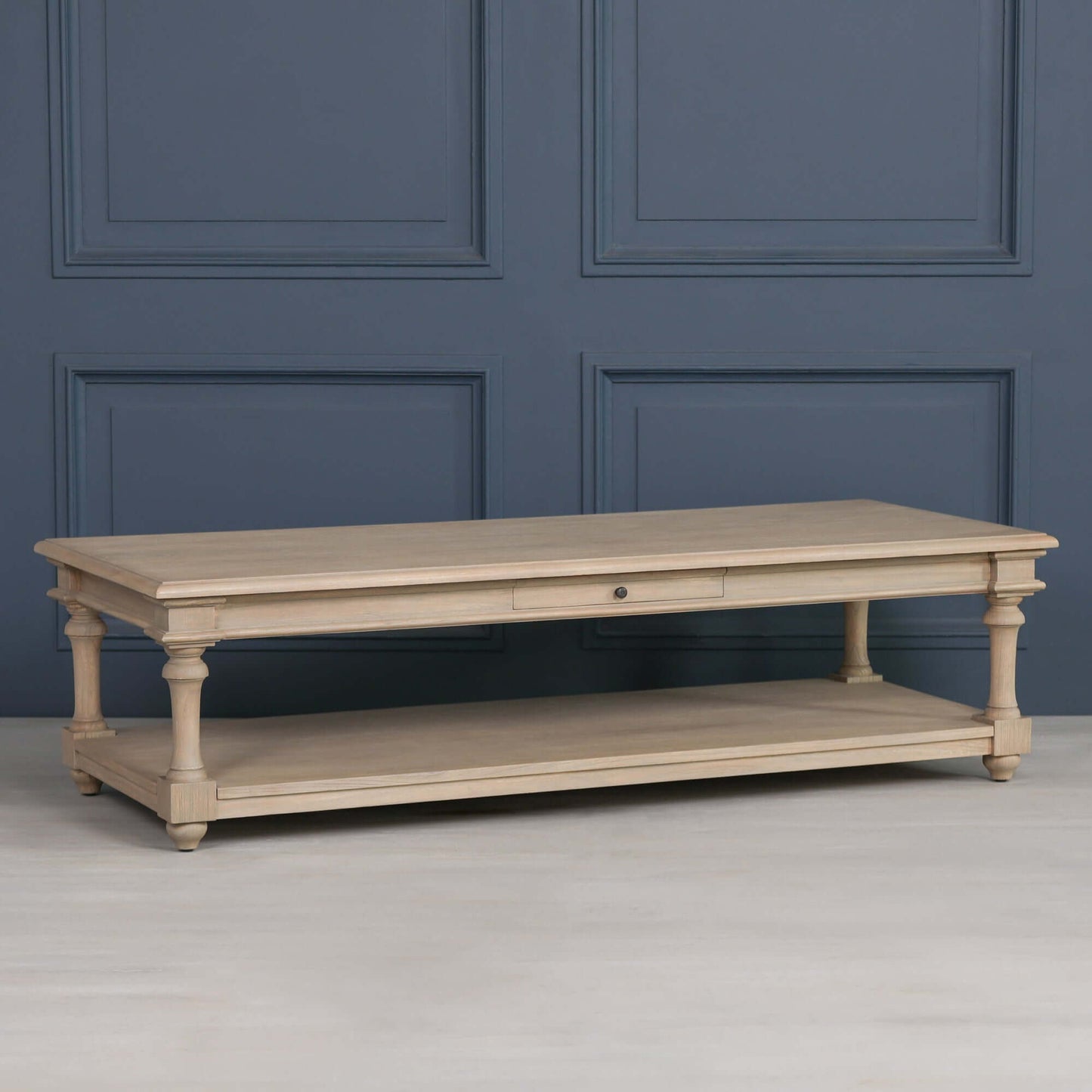 Rustic Wooden 170cm Coffee Table with Single Drawer