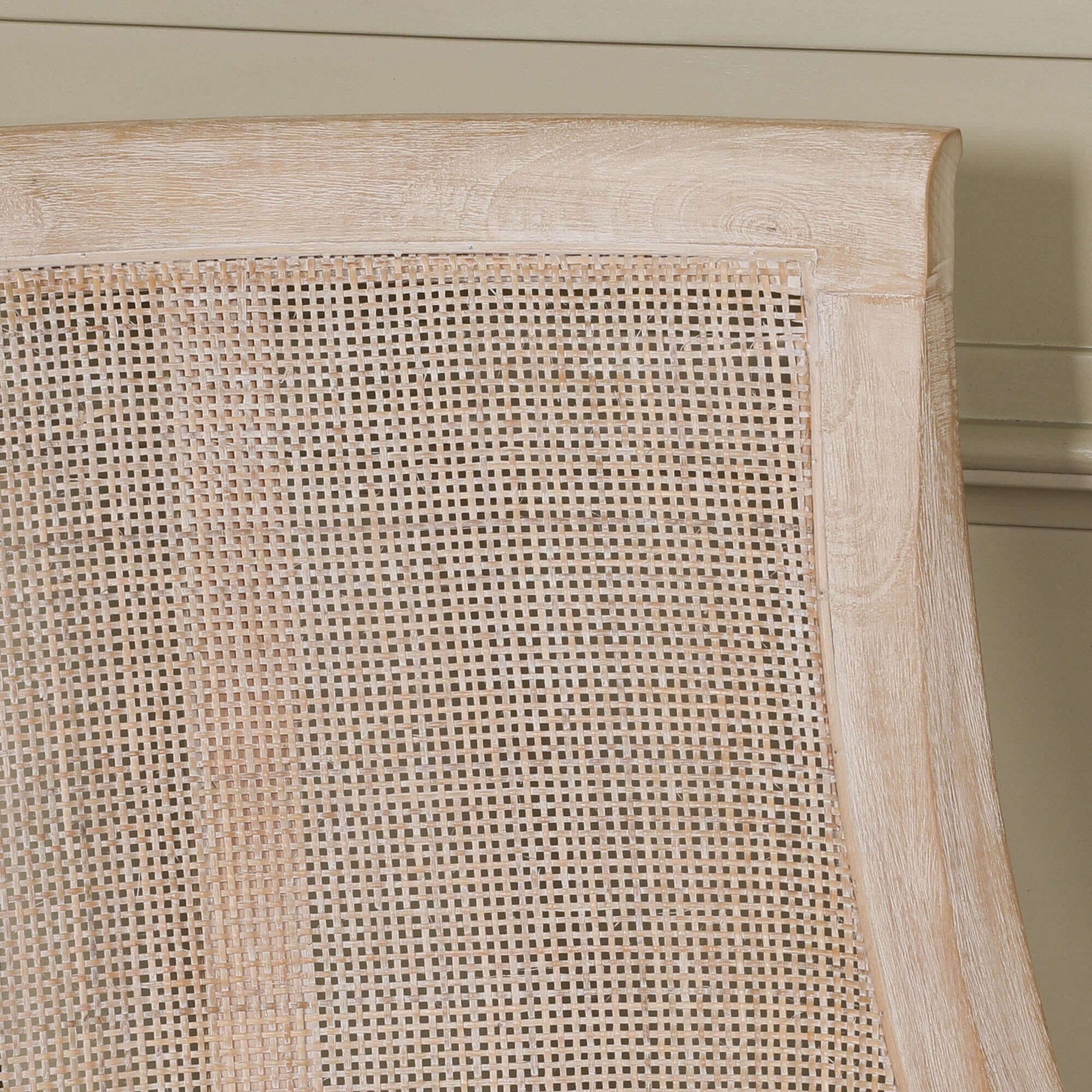 Light Wooden Sloped Rattan Upholstered Dining Chair