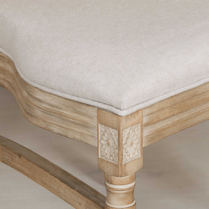 Wooden Louis Upholstered Square Rattan Back Dining Chair