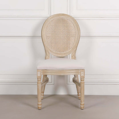 Light Wooden Louis Upholstered Dining Chair