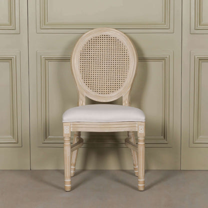 Light Wooden Louis Upholstered Dining Chair