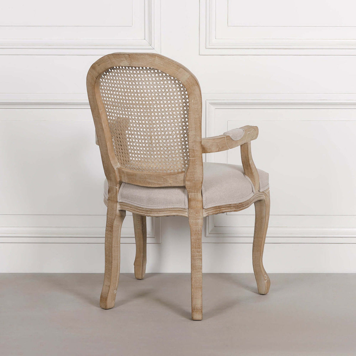 Wooden Carver Louis Upholstered Dining Arm Chair