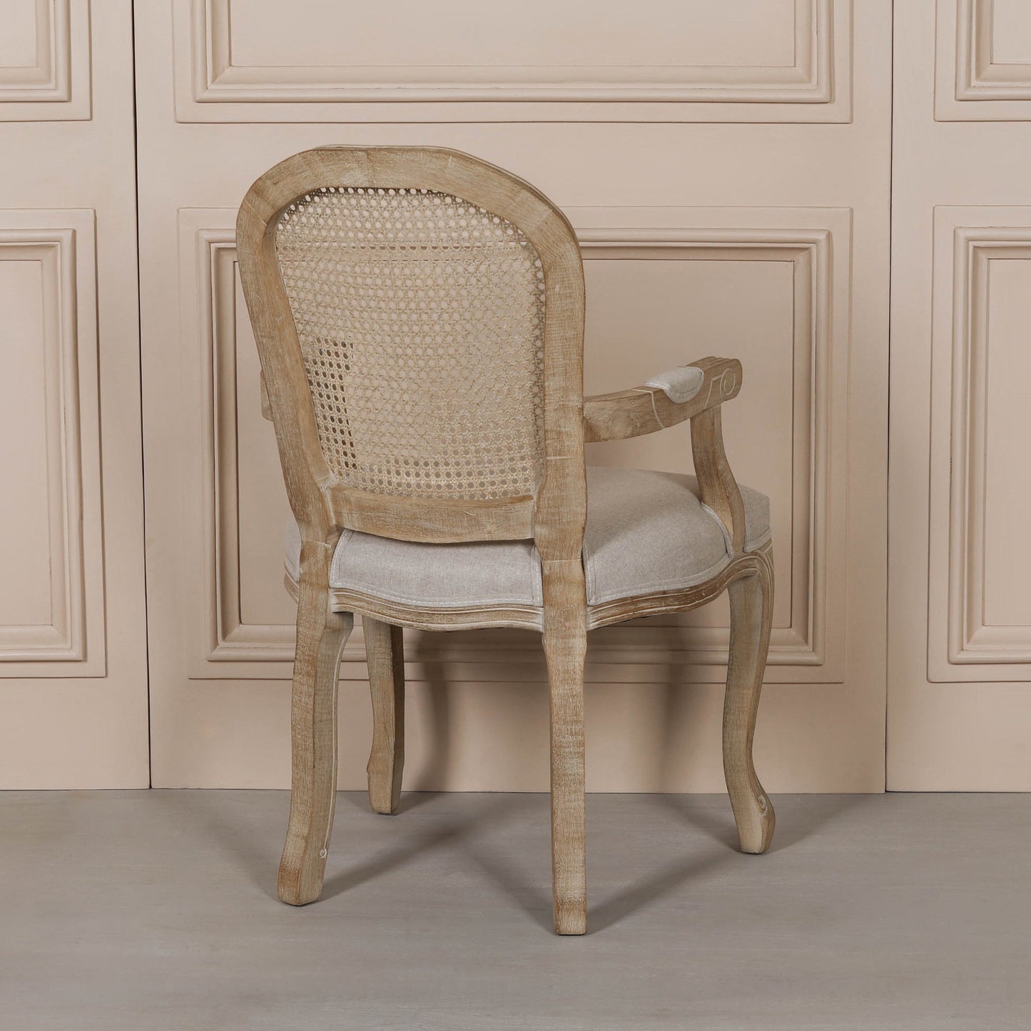 Wooden Carver Louis Upholstered Dining Arm Chair