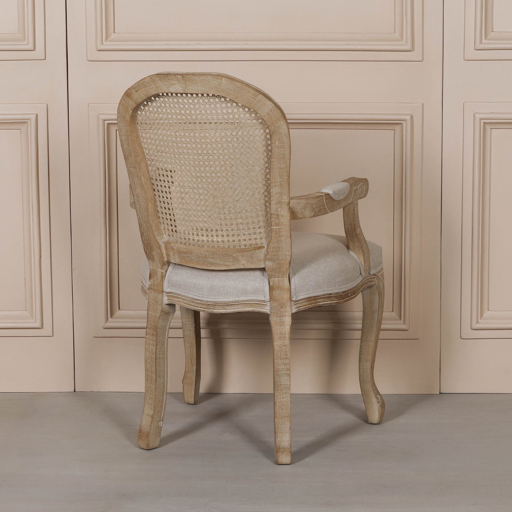 Wooden Carver Louis Upholstered Dining Arm Chair