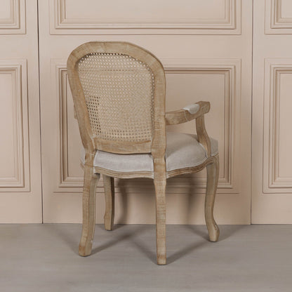 Wooden Carver Louis Upholstered Dining Arm Chair