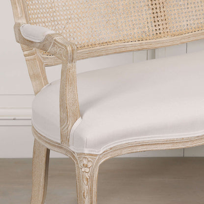 Wooden Louis Upholstered 2 Seater Settee