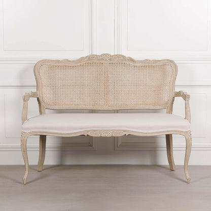 Wooden Louis Upholstered 2 Seater Settee