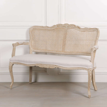 Wooden Louis Upholstered 2 Seater Settee