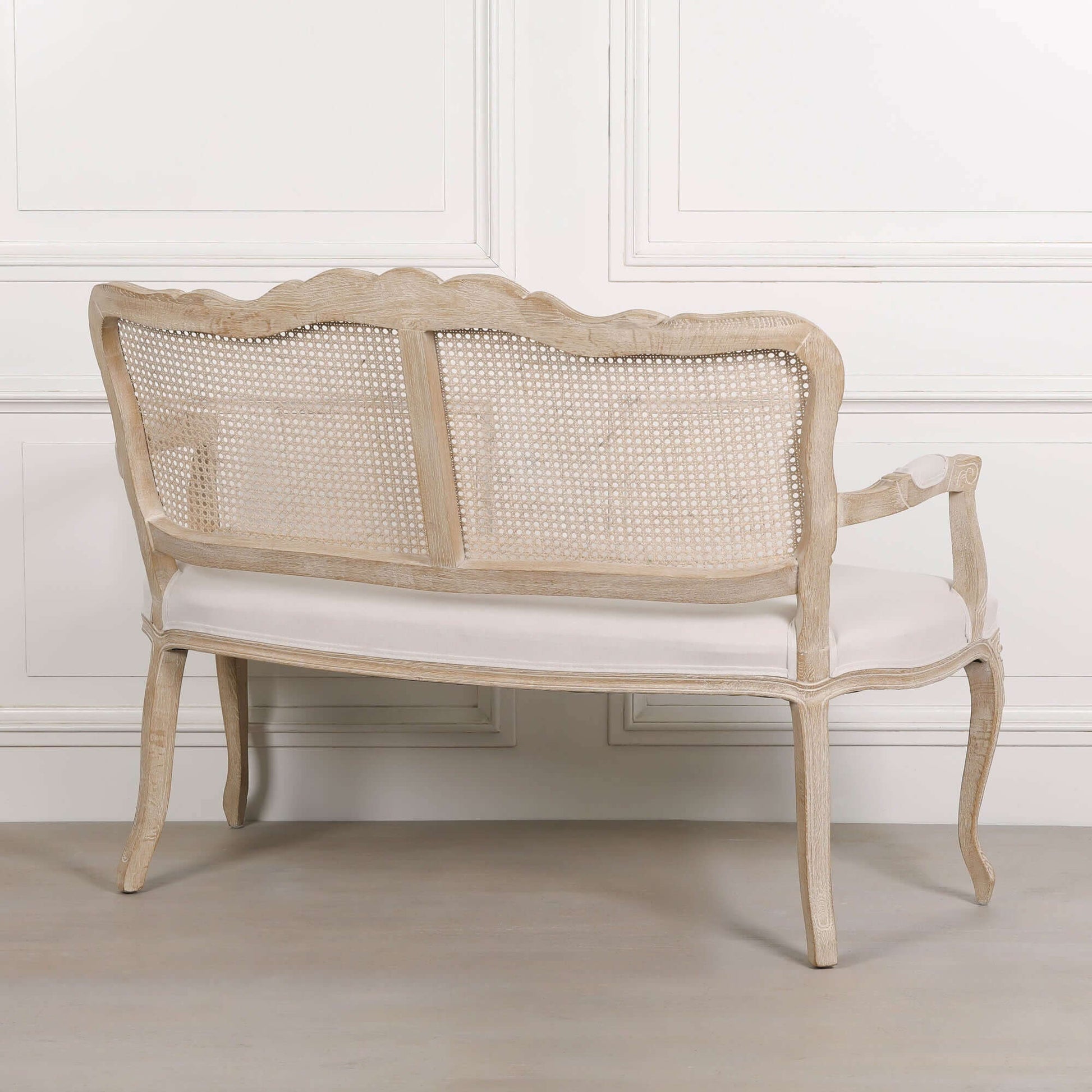 Wooden Louis Upholstered 2 Seater Settee
