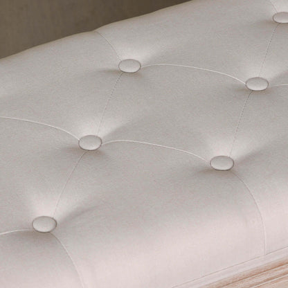 Light Wooden Louis Upholstered Bench