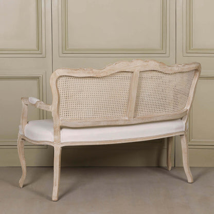 Wooden Louis Upholstered 2 Seater Settee
