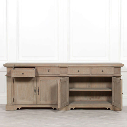 Large Rustic Wooden Sideboard with Cast Metal Hardware